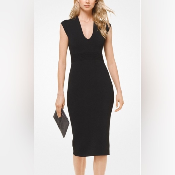 Stunning pre-loved Michael Kors black midi dress. - Picture 1 of 7